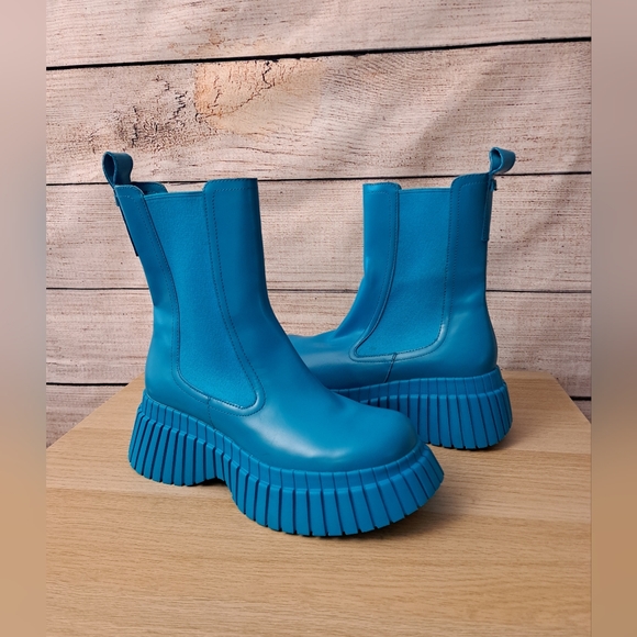 Camper Turquoise Heeled Pix Boots - Picture 6 of 11